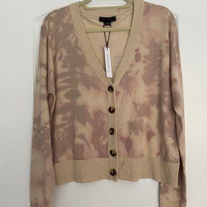 Sanctuary NWT button up Let's Hang Cardigan Size small pink and tan tie dye